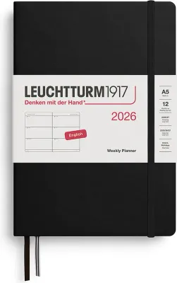 Блокнот Leuchtturm 1917, 2026 EN, A5, чёрный