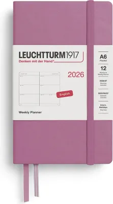 Блокнот Leuchtturm 1917, 2026 EN, A6, розовый · арт. fabr 372723