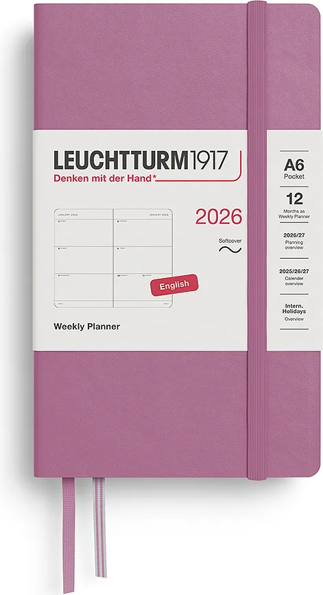 Блокнот Leuchtturm 1917, 2026 EN, A6, розовый · арт. fabr 372745