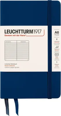 Блокнот Leuchtturm 1917, A6, в линейку, синий