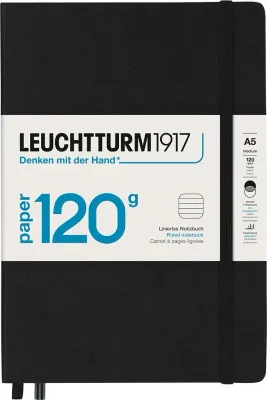 Блокнот Leuchtturm 1917, Edition 120 y, A5, в линейку, чёрный