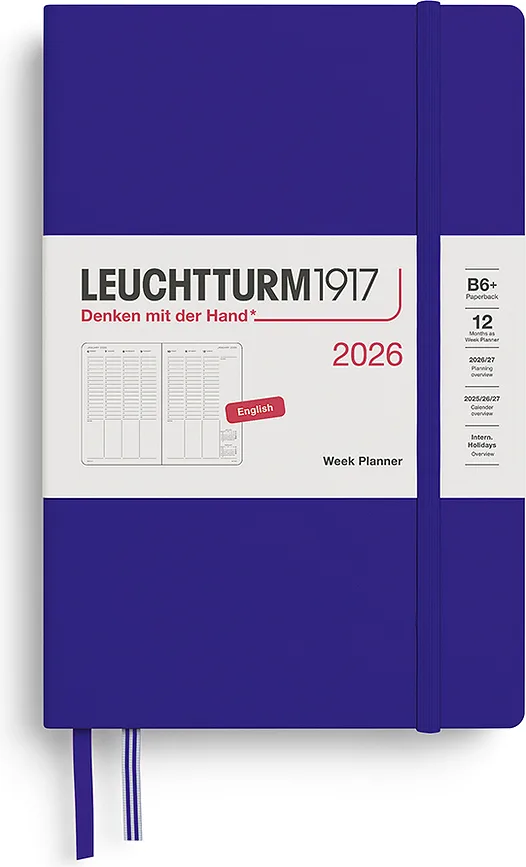 Блокнот Leuchtturm 1917, kolumnowy 2026 EN +, A5, синий