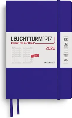 Блокнот Leuchtturm 1917, kolumnowy 2026 EN +, A5, синий