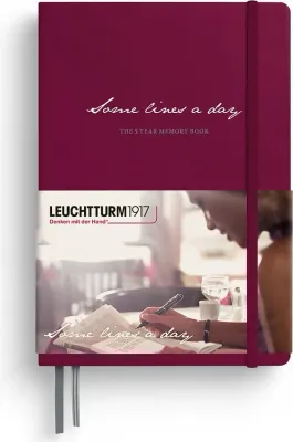 Блокнот Leuchtturm 1917, piecioletni Some Lines A Day, A5, красный