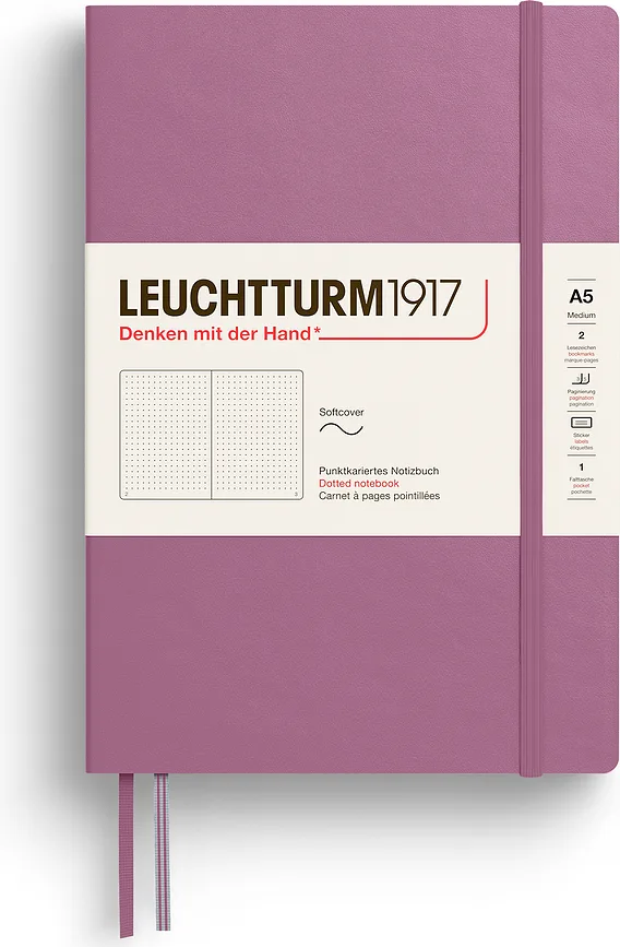 Блокнот Leuchtturm 1917, y, A5, в точку, розовый