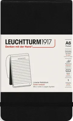 Блокнот Leuchtturm 1917, y, A6, в линейку, чёрный