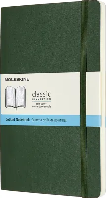 Блокнот Moleskine, Classic L y, A5, в точку, зелёный
