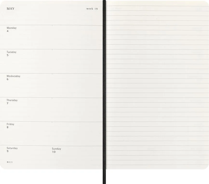 Блокнот Moleskine, Mamba 2026 12M skora weza L w pudelku prezentowym, A5, чёрный