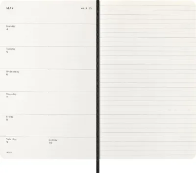 Блокнот Moleskine, Mamba 2026 12M skora weza L w pudelku prezentowym, A5, чёрный