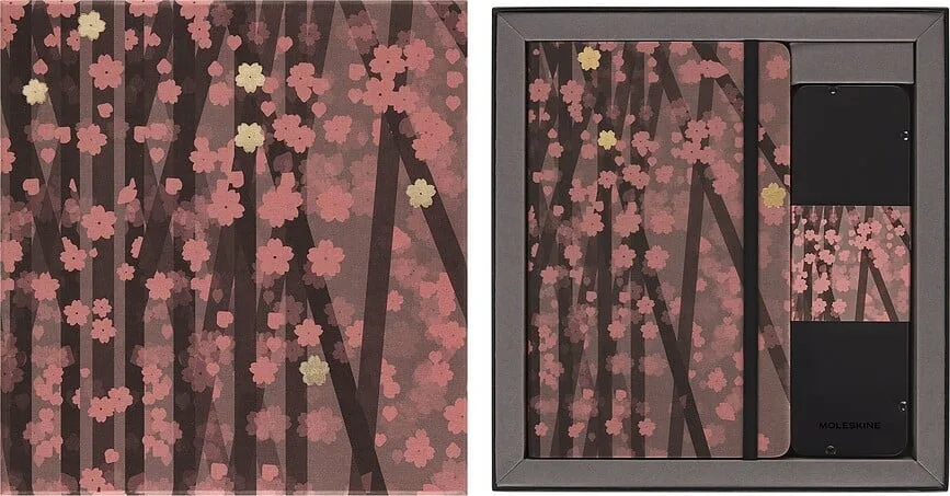 Блокнот Moleskine, Sakura L z zestawem kredek w pudelku prezentowym, A5, розовый