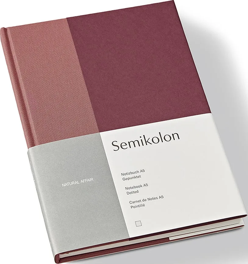 Блокнот Semikolon, Natural Affair, A5, в точку, розовый