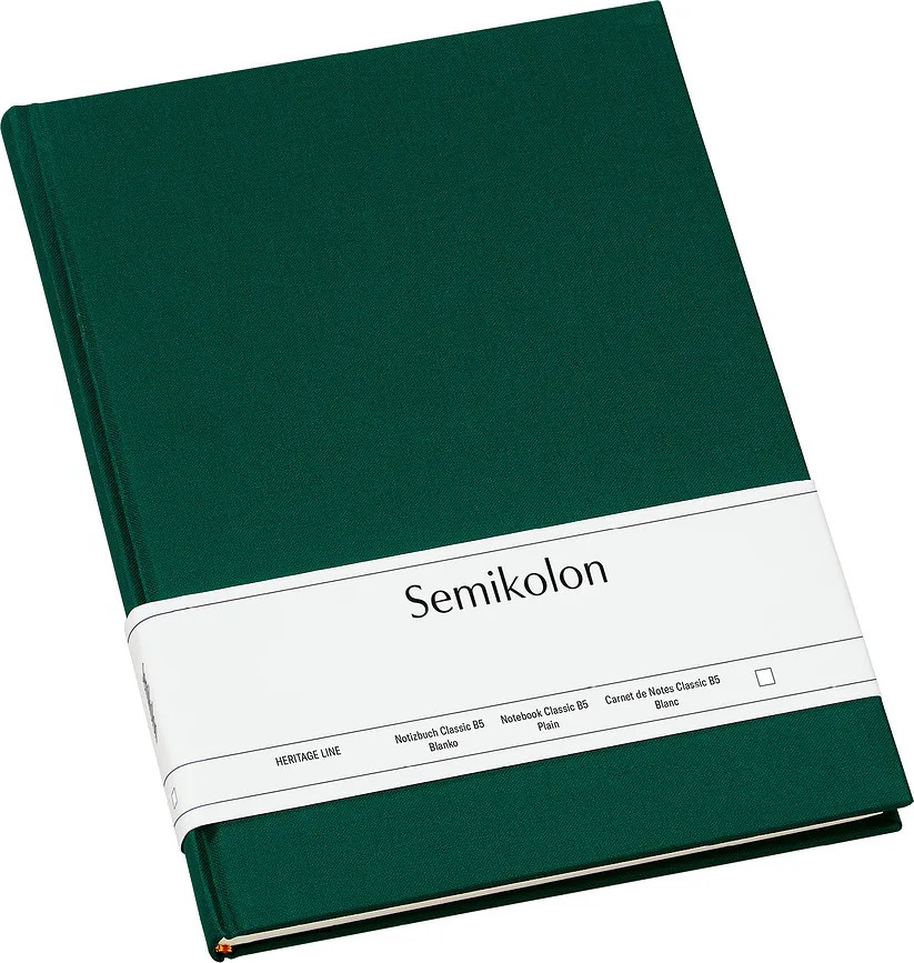 Блокнот Semikolon, Uni Classic, A4, в линейку, зелёный