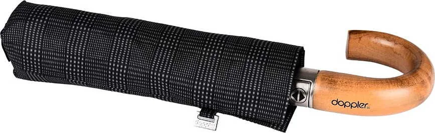 Зонт Doppler Fiber Magic Strong kratka, купол 98 см, полиэстер, серый