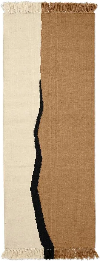 Ковёр Ferm Living Soil Kelim, хлопок, 180 70 см, бежевый