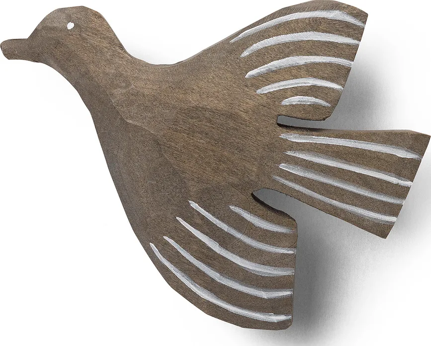 Крючок для дома Ferm Living Bird, дерево, серый