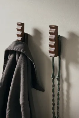Крючок для дома Ferm Living Unda, дерево, коричневый, на 2 крючка