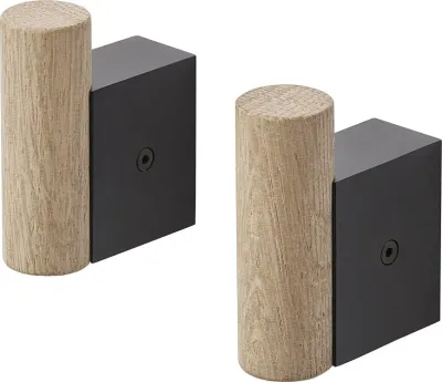 Крючок для дома Muuto Attach, алюминий, чёрный, на 2 крючка