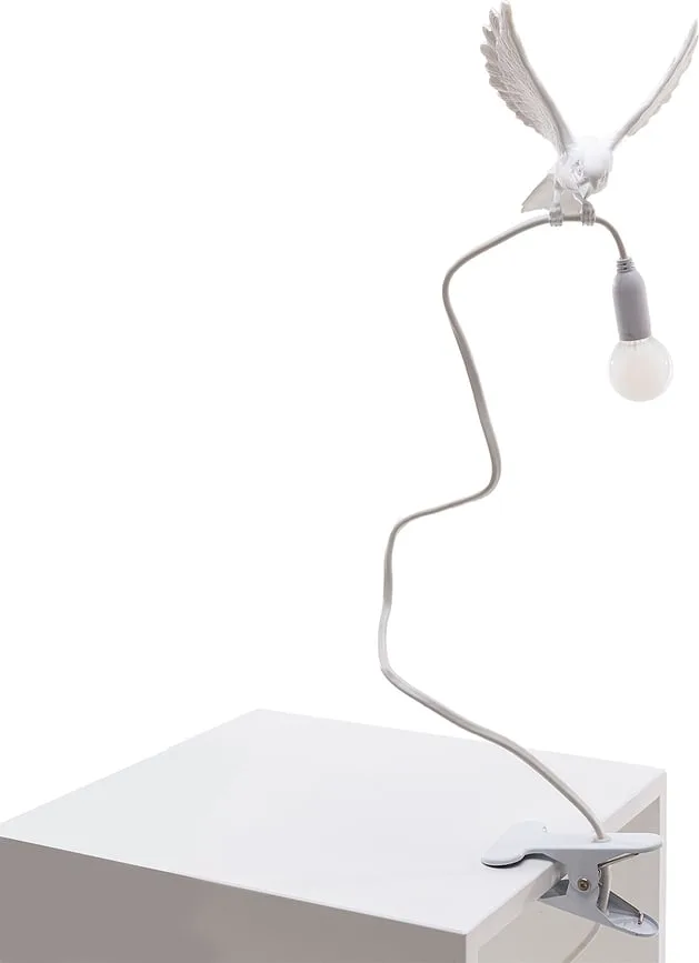 Настольный светильник Seletti Sparrow, нержавеющая сталь, белый