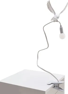 Настольный светильник Seletti Sparrow, нержавеющая сталь, белый