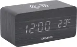 Настольные часы Karlsson Block LED z ladowaniem indukcyjnym, МДФ, высота 7,1 см, чёрные — фото 1