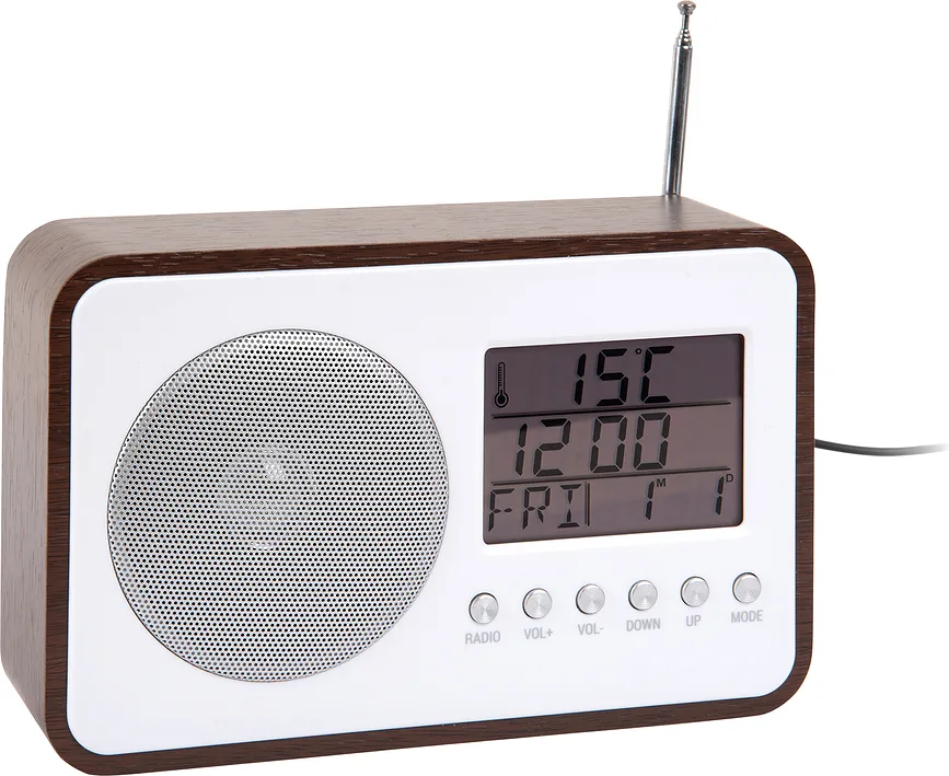 Настольные часы Karlsson FM Radio, МДФ, высота 12,5 см