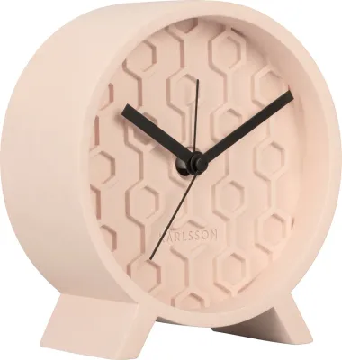 Настольные часы Karlsson Honeycomb, бетон, 13 см, розовые