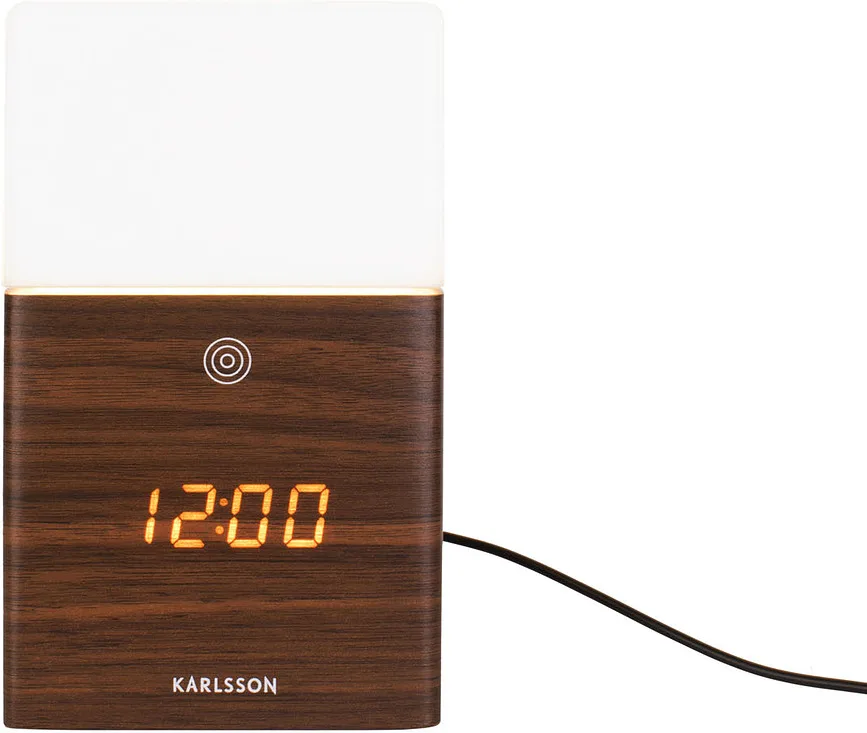 Настольные часы Karlsson LED Frosted, пластик, высота 16,5 см, коричневые