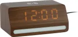 Настольные часы Karlsson Retro LED z ladowarka indukcyjna, МДФ, высота 7,5 см, коричневые — фото 1