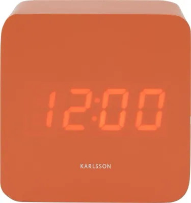 Настольные часы Karlsson Spry LED, пластик, высота 6,6 см, оранжевые