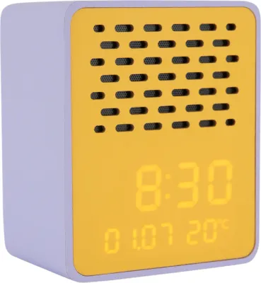 Настольные часы Karlsson z glosnikiem Bluetooth Funky Vibes, МДФ, высота 11,5 см, жёлтые