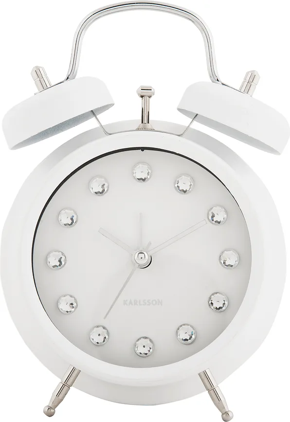 Настольные часы karlsson glam diamonds, металл, высота , белые · арт. fabr KA6018WH
