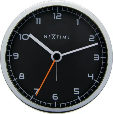 Настольные часы NeXtime Company, металл, 9 см, чёрные