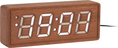 Настольные часы Karlsson i Solid Wood Engraved, дерево, 20 4,5 см, коричневые