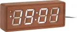 Настольные часы Karlsson i Solid Wood Engraved, дерево, 20 4,5 см, коричневые — фото 1