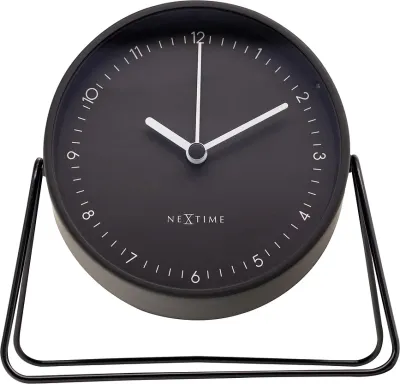 Настольные часы NeXtime Berlin Table, металл, высота 14 см, чёрные
