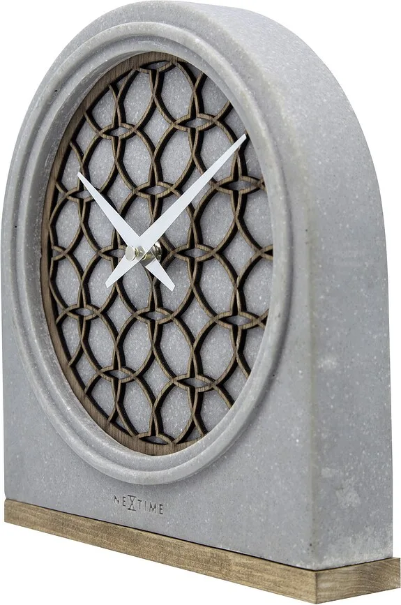 Настольные часы NeXtime Concrete Love, дерево, высота 24,5 см