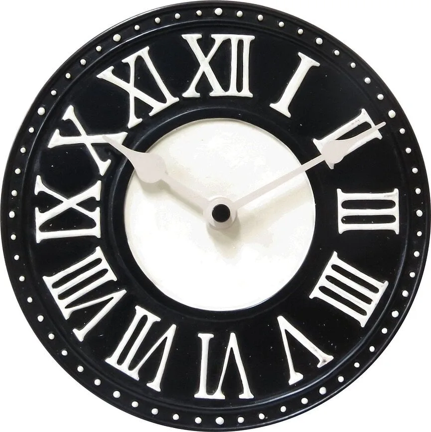 Настольные часы NeXtime London, пластик, 16,5 см, чёрные