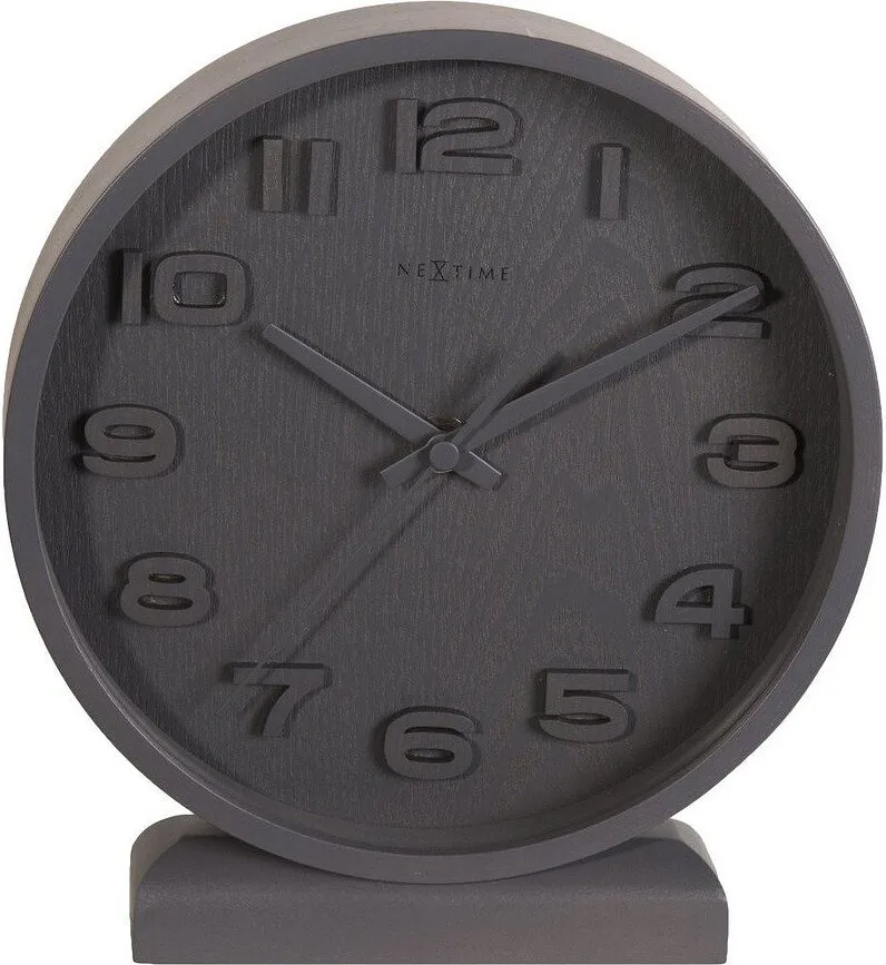 Настольные часы NeXtime Wood Wood Small, дерево, 20 см, серые