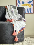 Плед двусторонний Bloomingville Missy, хлопок, 130 160 см, оранжевый — фото 2
