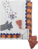 Плед двусторонний Bloomingville Missy, хлопок, 130 160 см, оранжевый — фото 3