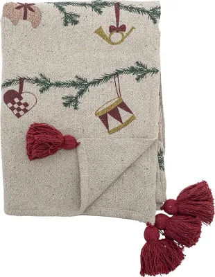 Плед новогодний Bloomingville Yule, хлопок, 130 160 см, разноцветный