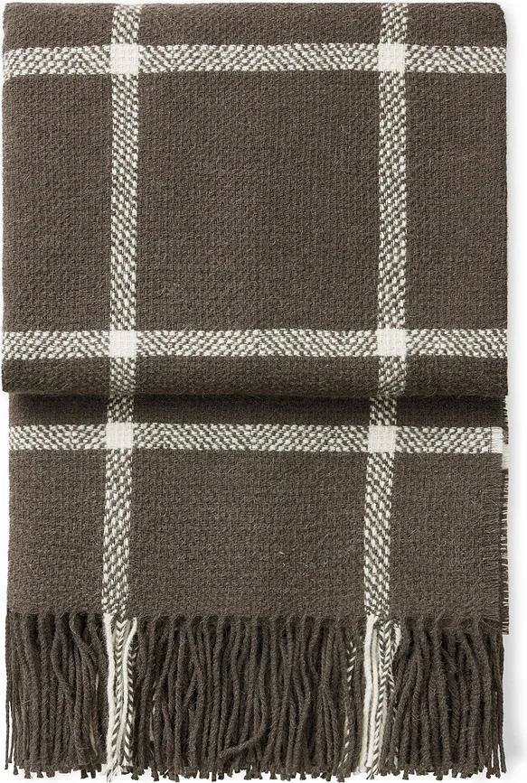 Плед Elvang Tartan, полиэстер, 130 190 см, коричневый