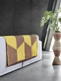Плед жаккардовый Muuto Sway, шерсть, 130 180 см, жёлтый — фото 2