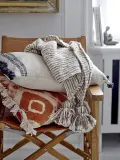 Декоративная подушка Bloomingville, Ester, 50 50 см, хлопок, оранжевая — фото 4