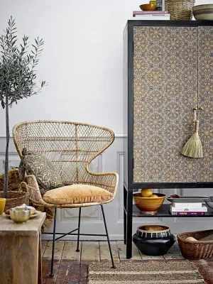 Декоративная подушка Bloomingville, Luba, 45 45 см, хлопок, жёлтая