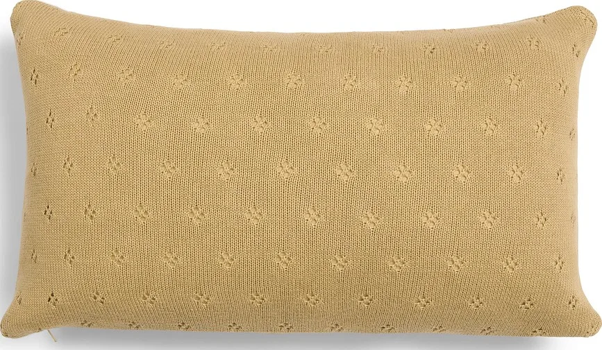 Декоративная подушка Essenza, Knitted Ajour, 30 50 см, хлопок, жёлтая