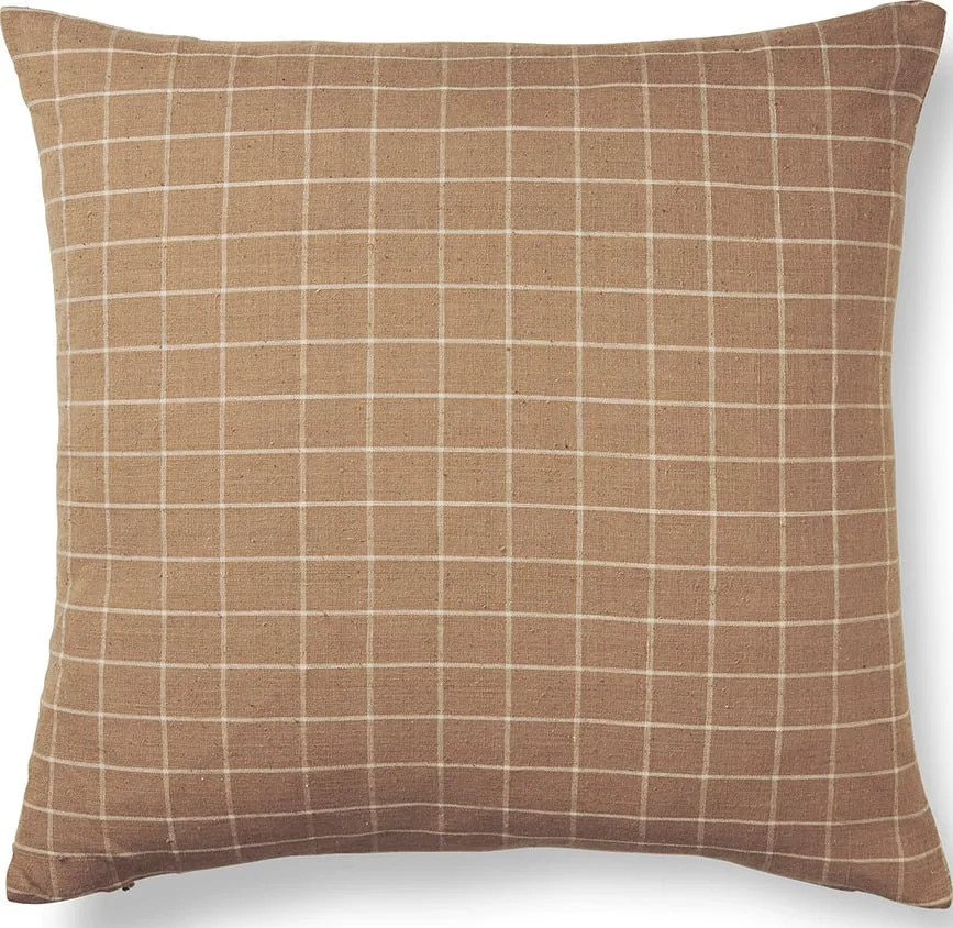 Декоративная подушка Ferm Living, Brown Check, 50 50 см, хлопок, коричневая