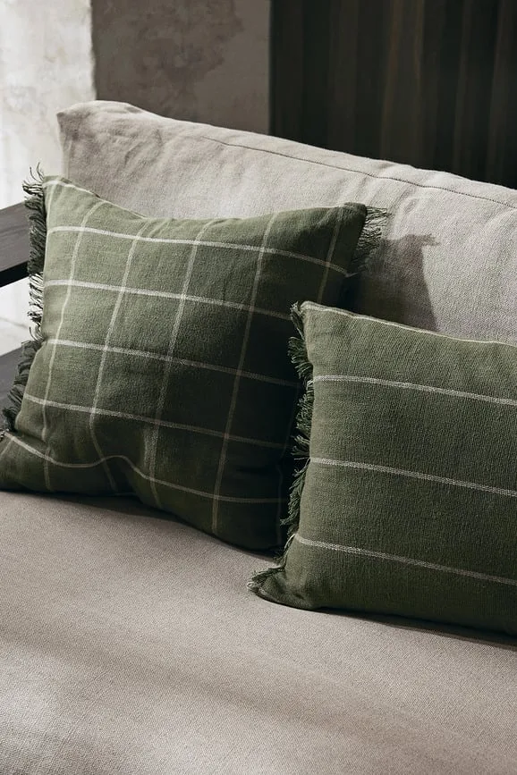 Наволочка декоративная Ferm Living, Calm, 50 50 см, хлопок, зелёная