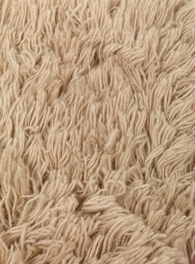 Наволочка декоративная Ferm Living, Meadow High Pile, 50 50 см, шерсть, бежевая