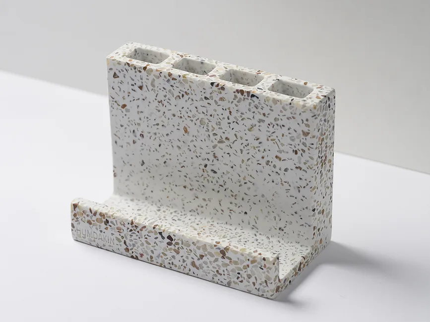 Стакан для зубных щёток Humdakin Terrazzo, камень, бежевый · арт. fabr 592-138